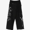 Pantaloni Y-3 Chito Graphic wide wool negru