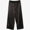 Pantaloni Y-3 drawstring satin negru