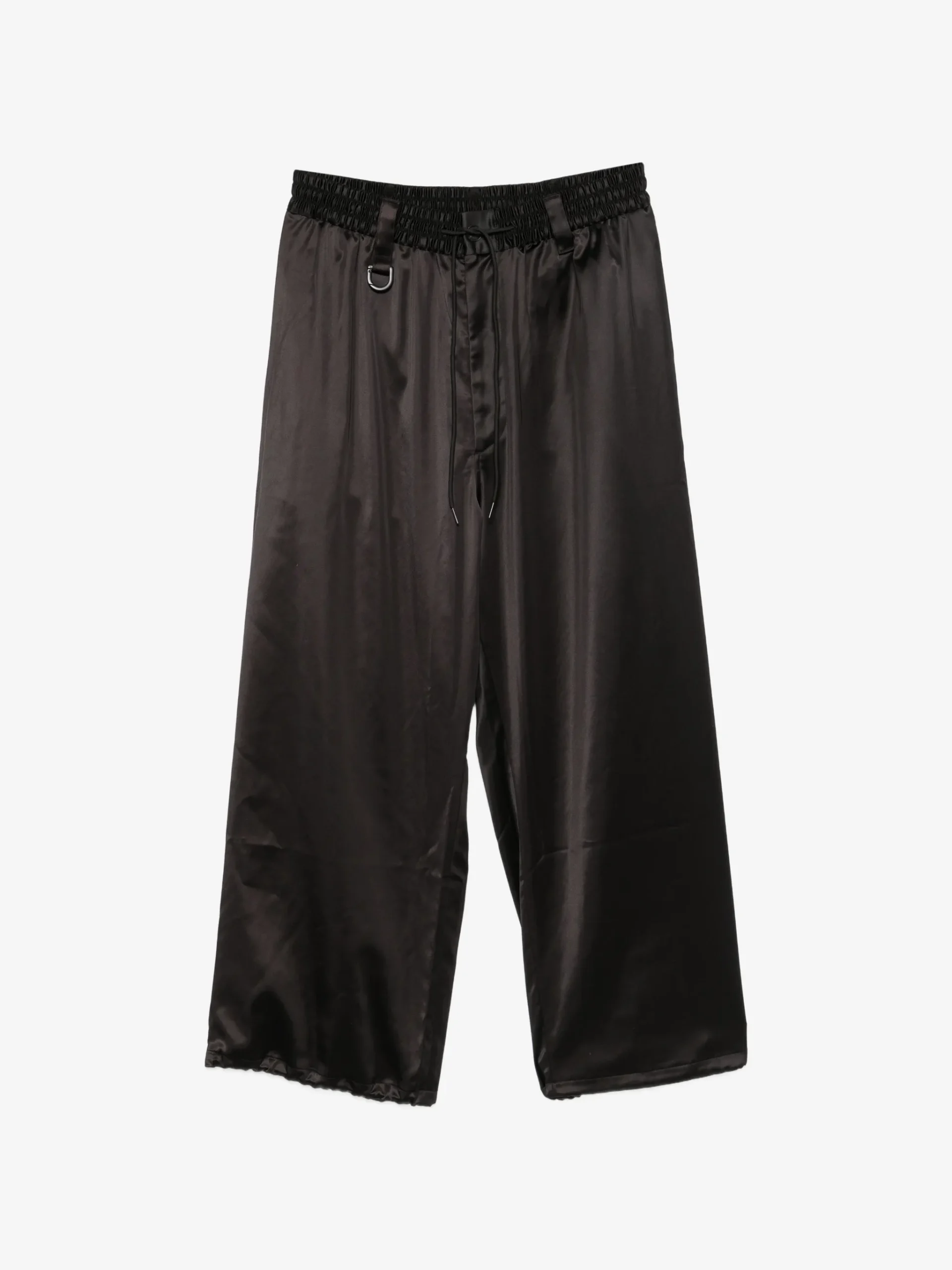 Pantaloni Y-3 drawstring satin negru