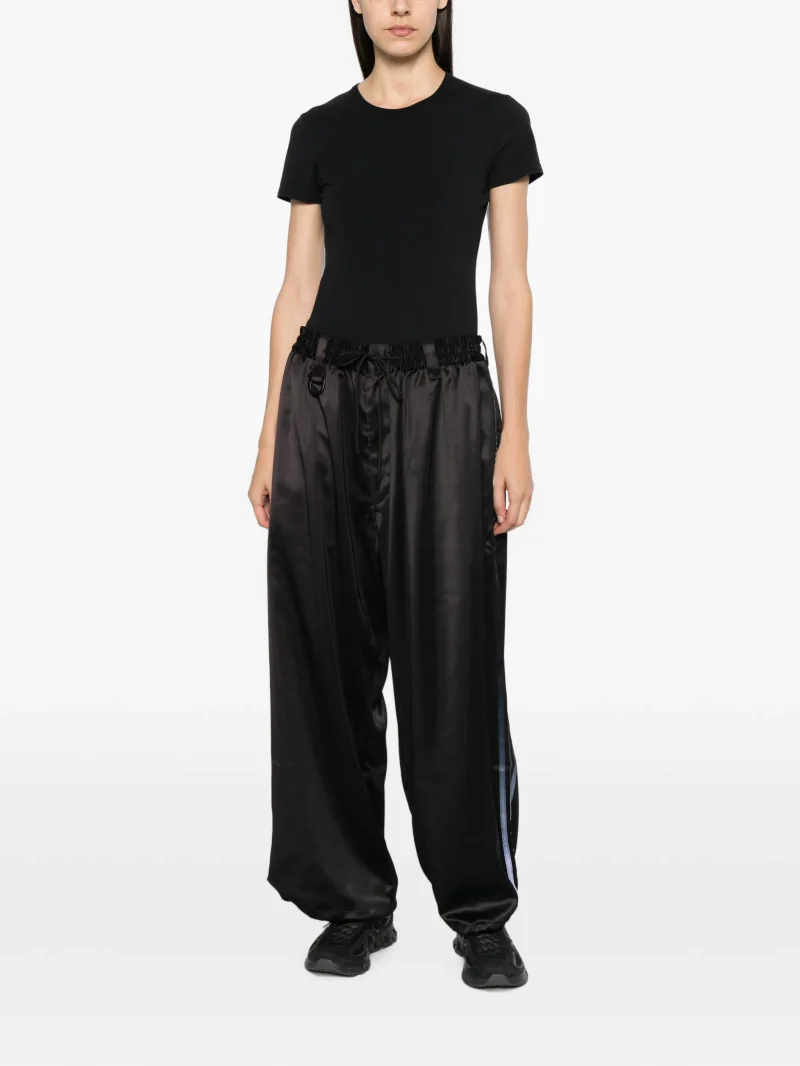 Pantaloni Y-3 drawstring satin negru - imagine 5