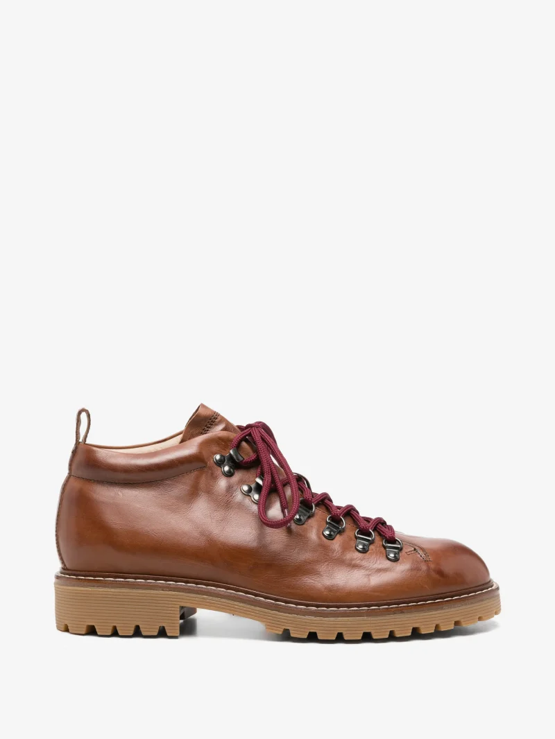 Pantofi Eleventy lace-up hiking maro