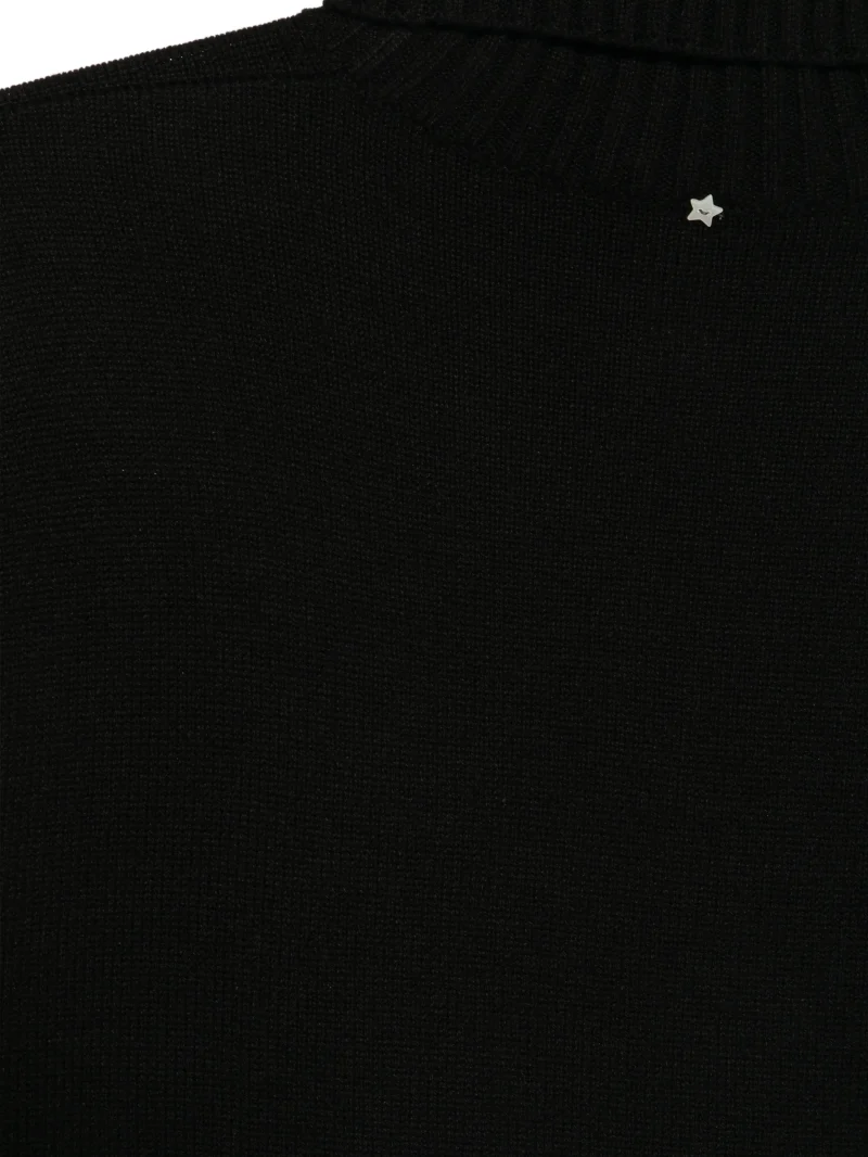 Pulover Lorena Antoniazzi roll-neck short-sleeve negru - imagine 3