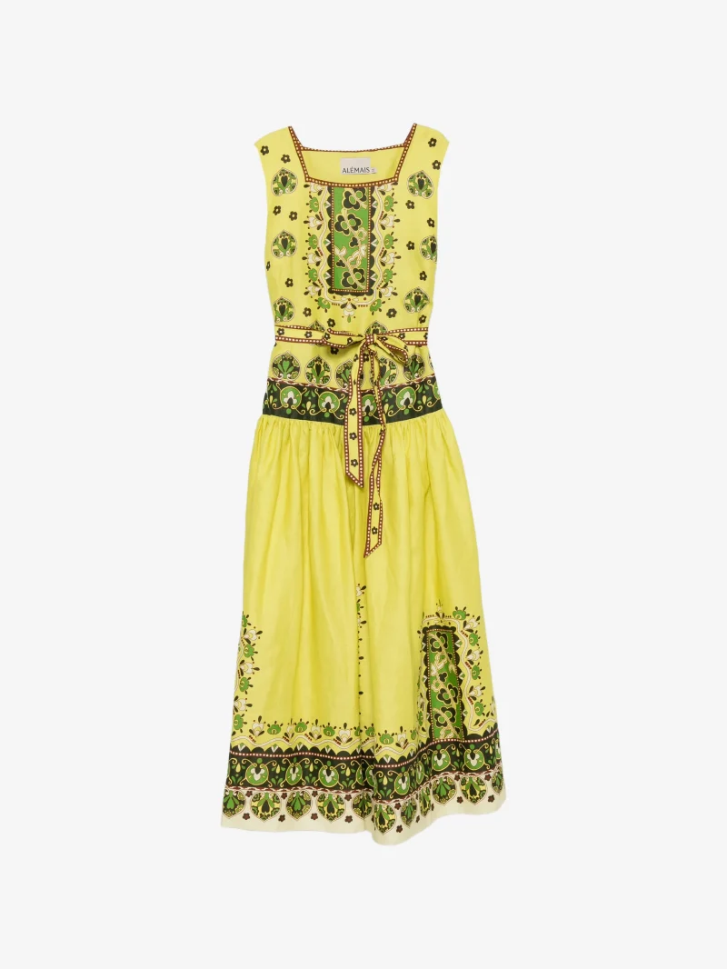 Rochie mini ALEMAIS Bridgette floral-print galben
