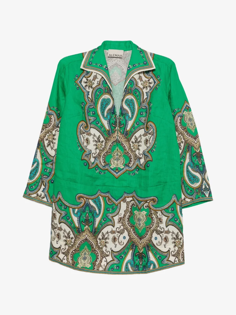 Rochie ALEMAIS Porter paisley-print verde