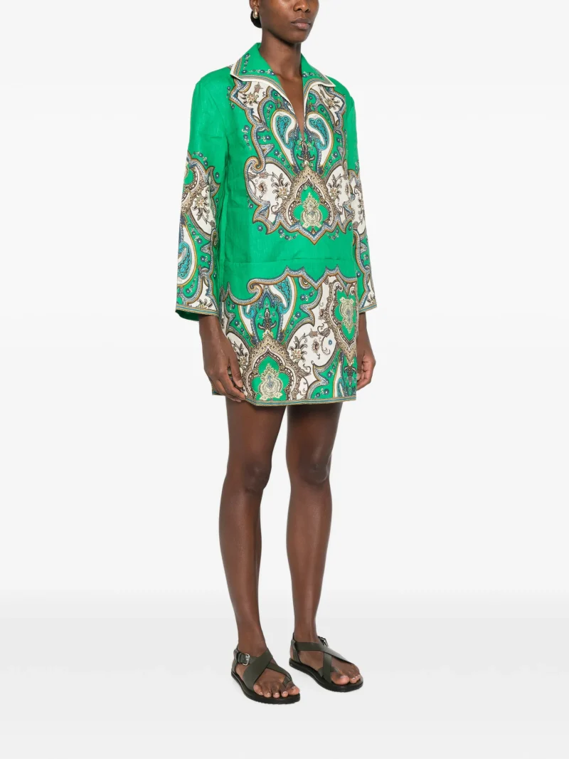 Rochie ALEMAIS Porter paisley-print verde - imagine 5