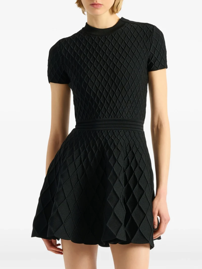 Rochie Balmain flared knit negru - imagine 4