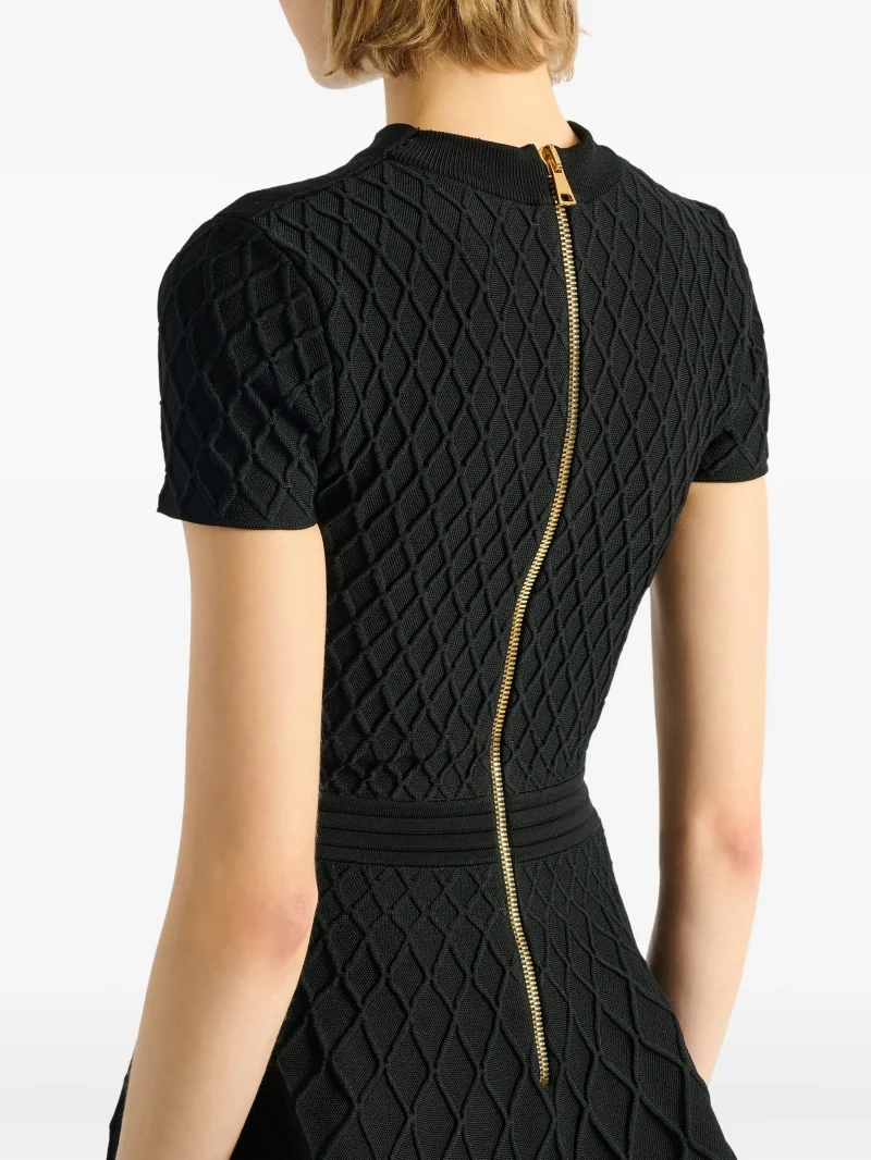 Rochie Balmain flared knit negru - imagine 3
