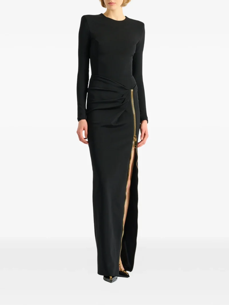 Rochie Balmain long-zip negru - imagine 5
