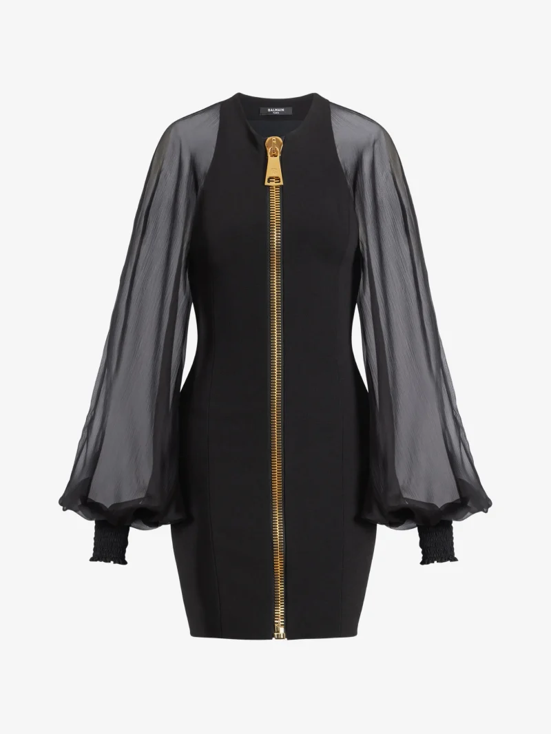 Rochie Balmain short jersey negru