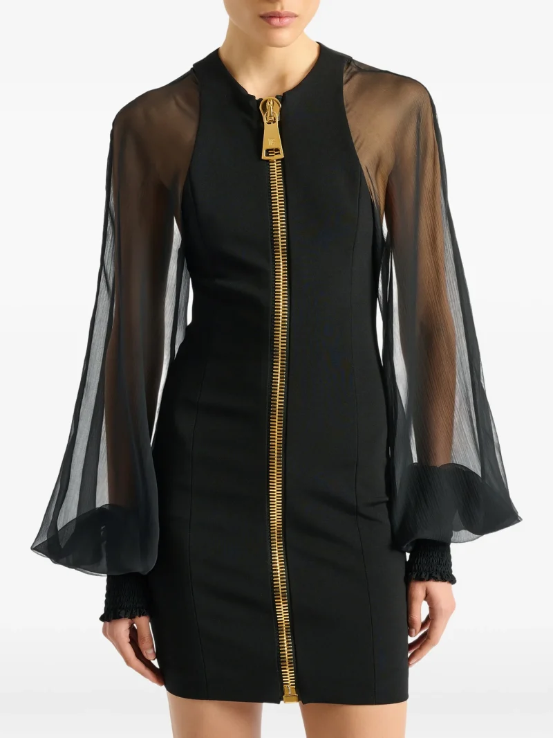 Rochie Balmain short jersey negru - imagine 4