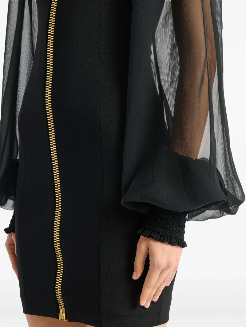Rochie Balmain short jersey negru - imagine 3
