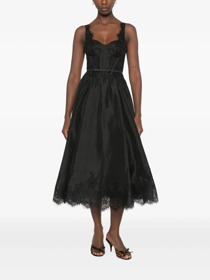Alternative view of Rochie Zimmermann Valiant lace-trimmed belted negru