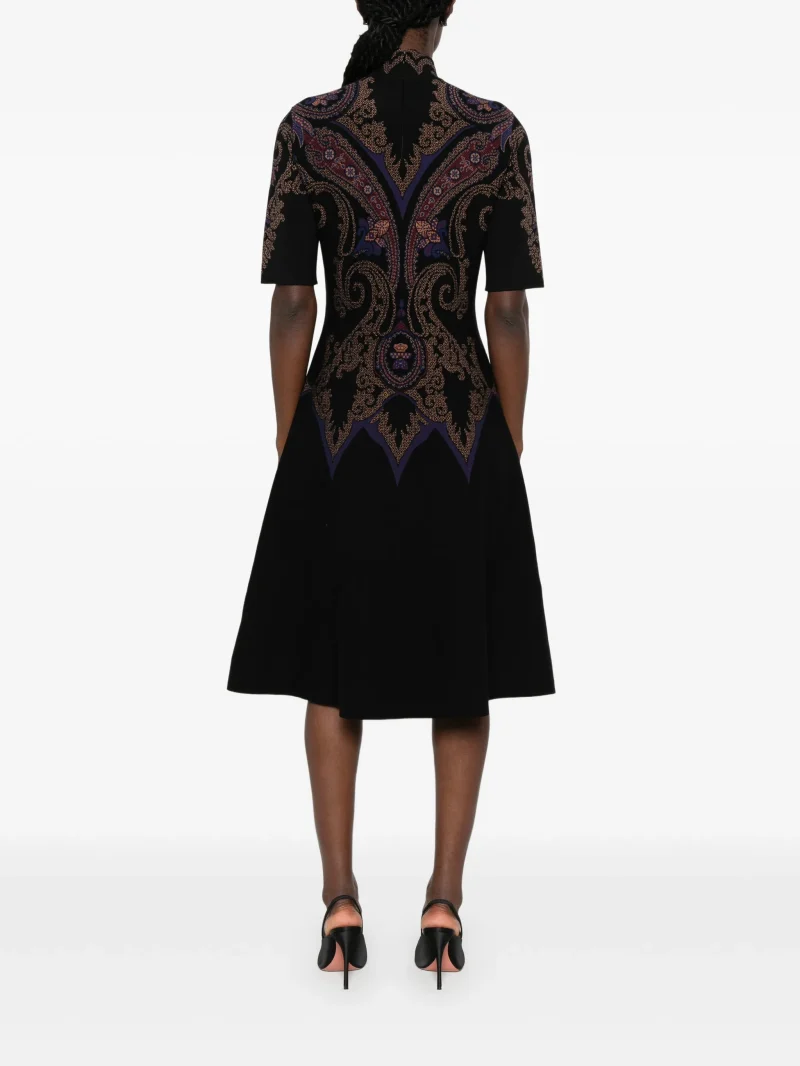 Rochie midi ETRO paisley-pattern mock-neck multicolor - imagine 4