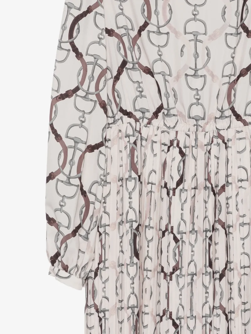 Alternative view of Rochie midi Eleventy horsebit-print pleated bej