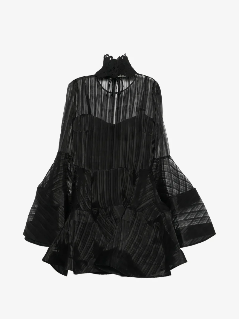 Rochie mini Zimmermann long-sleeves negru