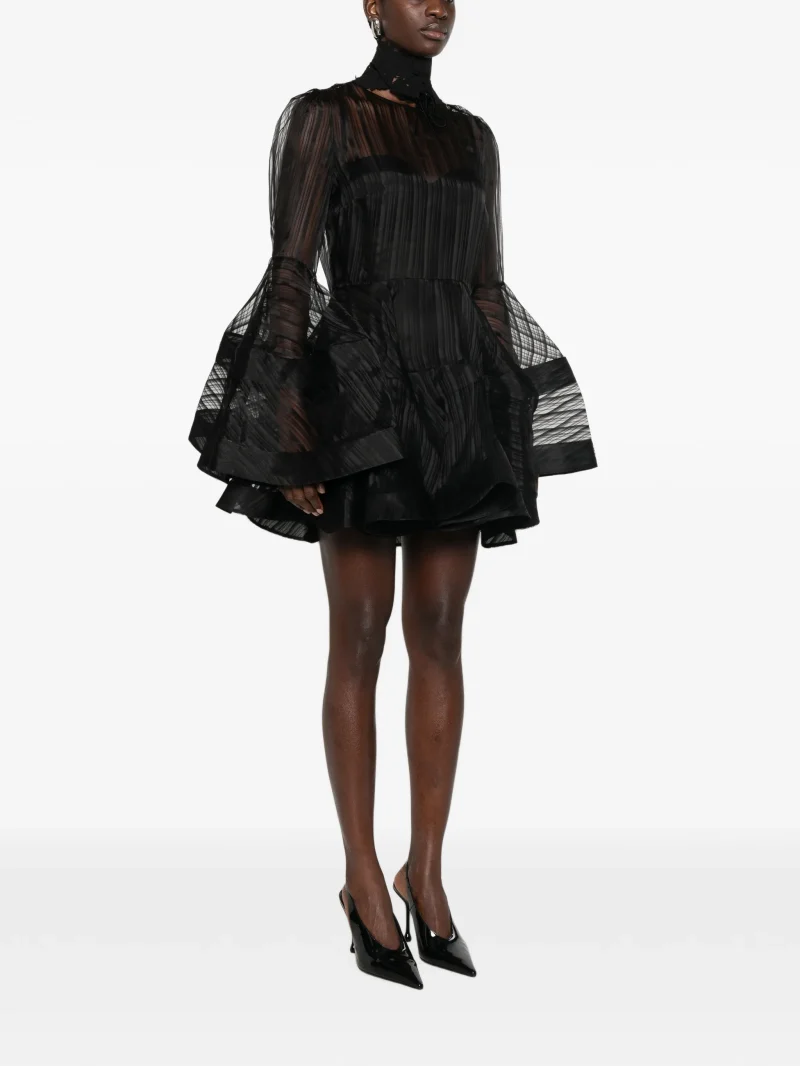 Rochie mini Zimmermann long-sleeves negru - imagine 5