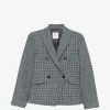 Sacou Eleventy houndstooth double-breasted albastru