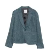 Sacou Eleventy sequin-embellished pinstripe albastru