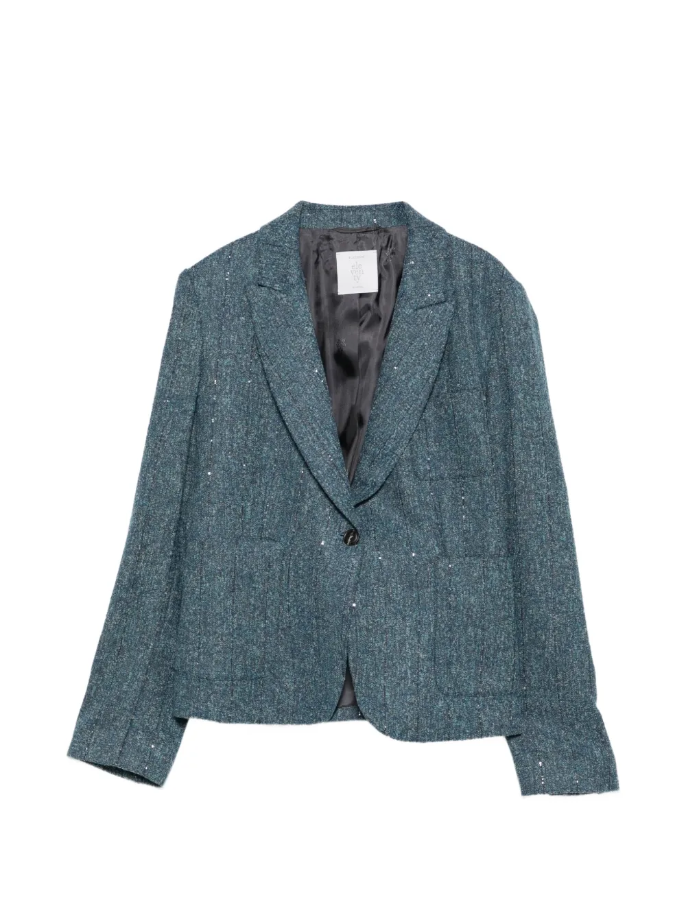 Sacou Eleventy sequin-embellished pinstripe albastru