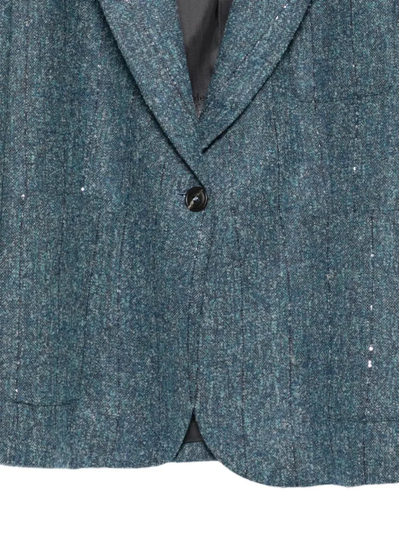 Sacou Eleventy sequin-embellished pinstripe albastru - imagine 3