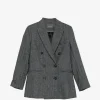 Sacou Lorena Antoniazzi herringbone double-breasted gri