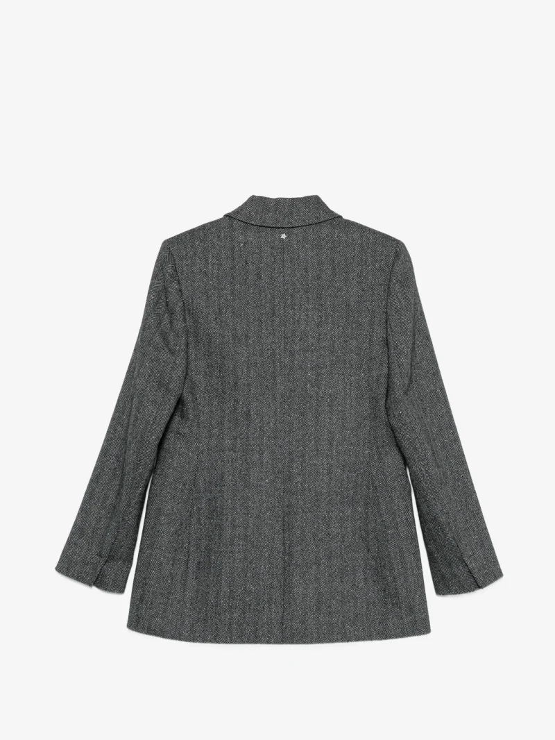 Alternative view of Sacou Lorena Antoniazzi herringbone double-breasted gri