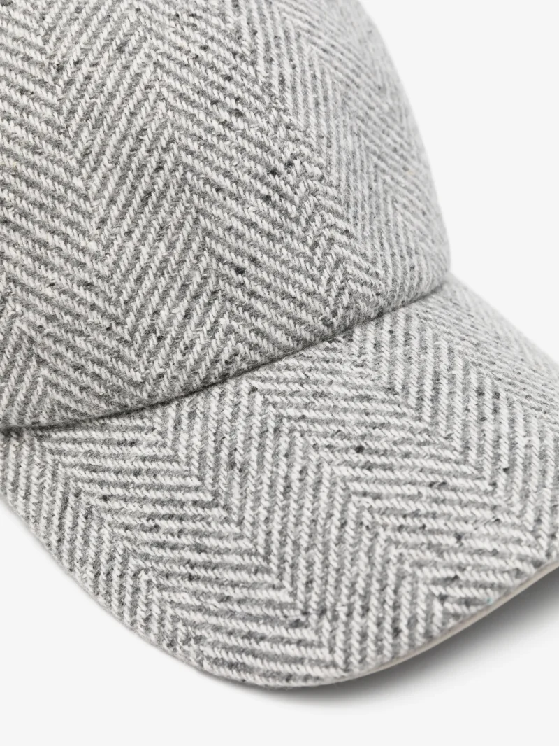 Sapca Eleventy herringbone baseball gri - imagine 3