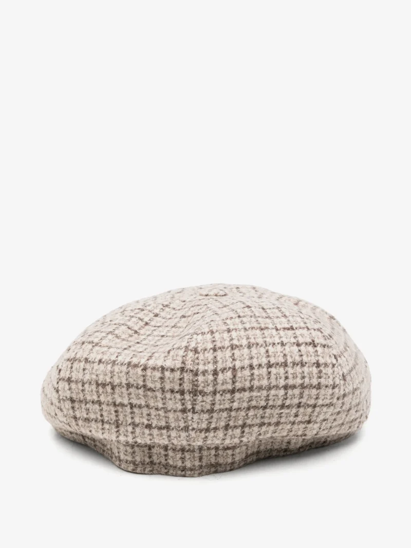 Alternative view of Sapca flat cap check-pattern bej