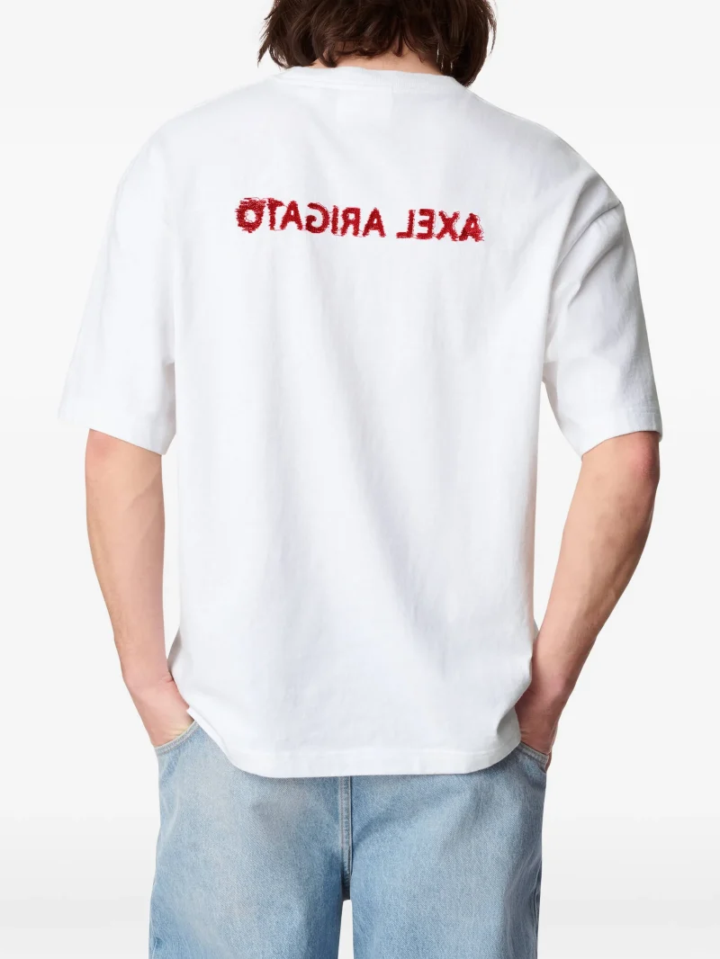 Tricou Axel Arigato Baseline logo-embroidered alb - imagine 4
