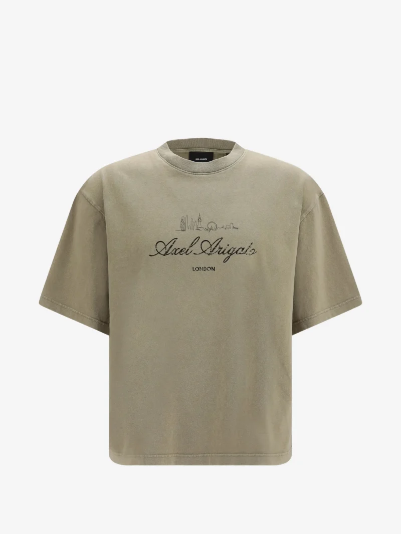 Tricou Axel Arigato logo-print washed verde