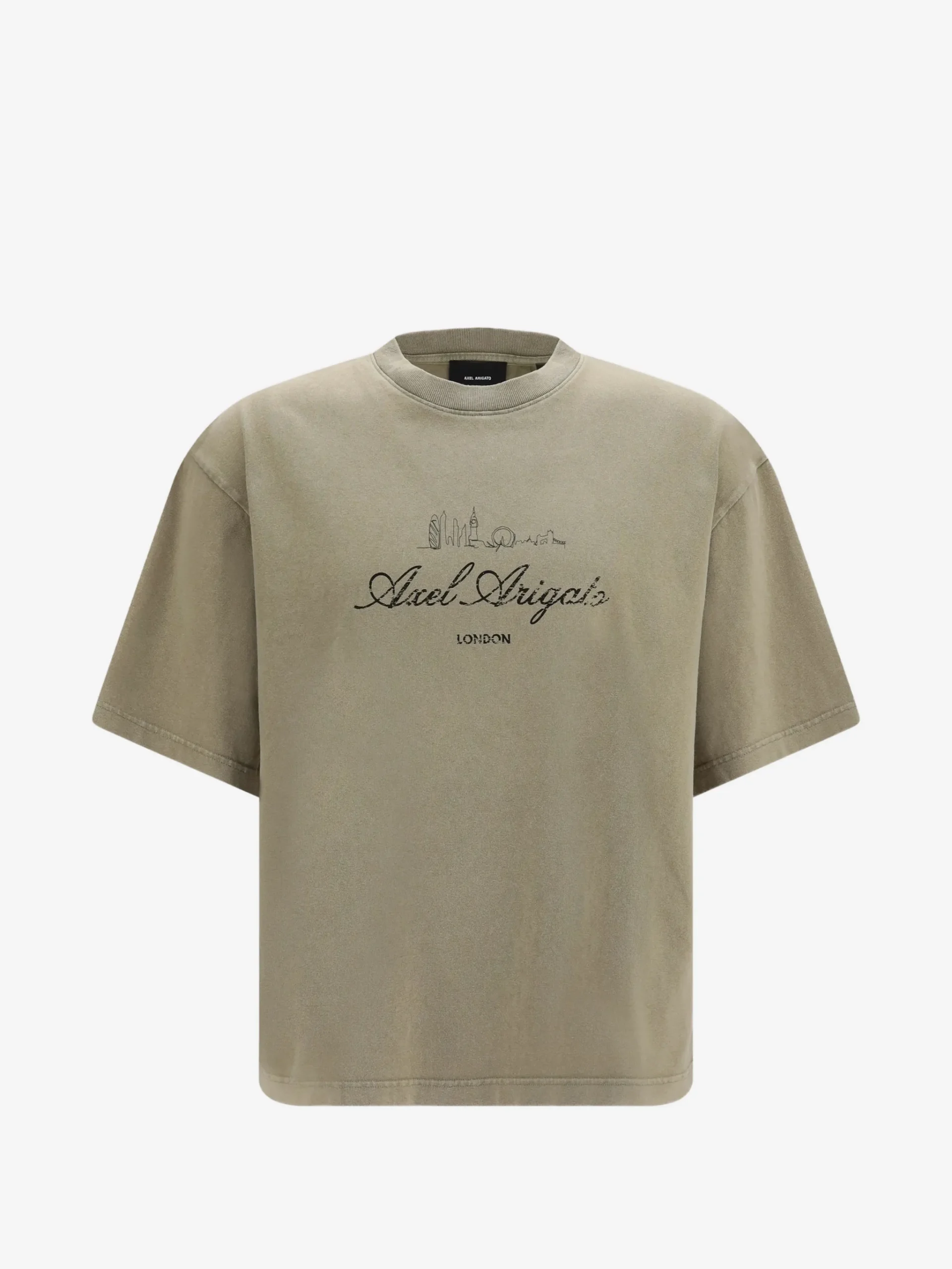 Tricou Axel Arigato logo-print washed verde