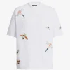 Tricou Balmain embroidered Balmain Insect alb