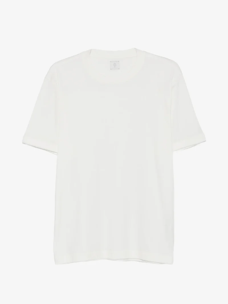 Tricou Eleventy crew-neck alb