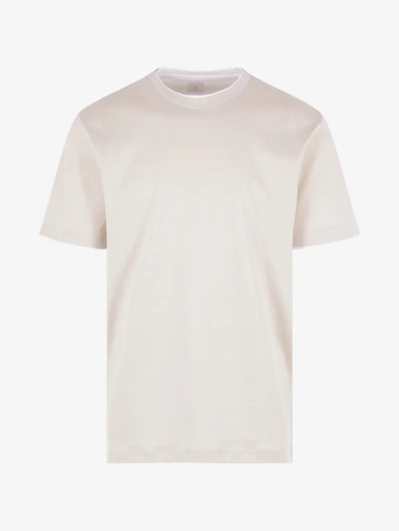 Tricou Eleventy crew-neck bej
