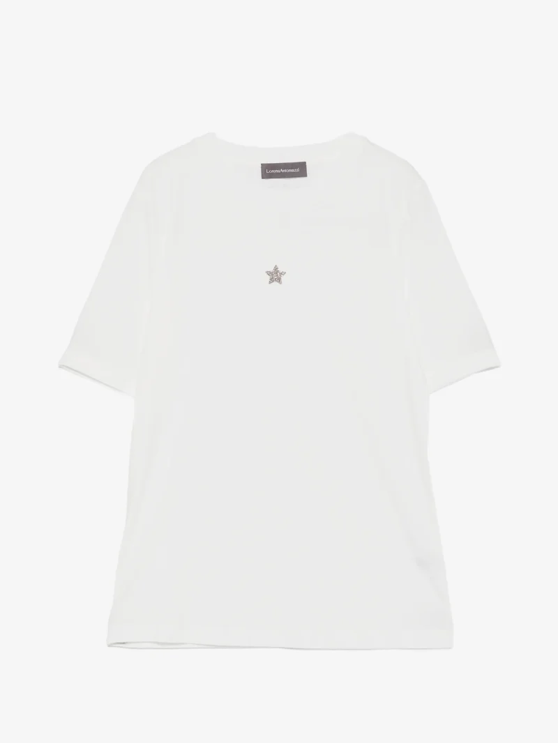 Tricou Lorena Antoniazzi star-patch alb