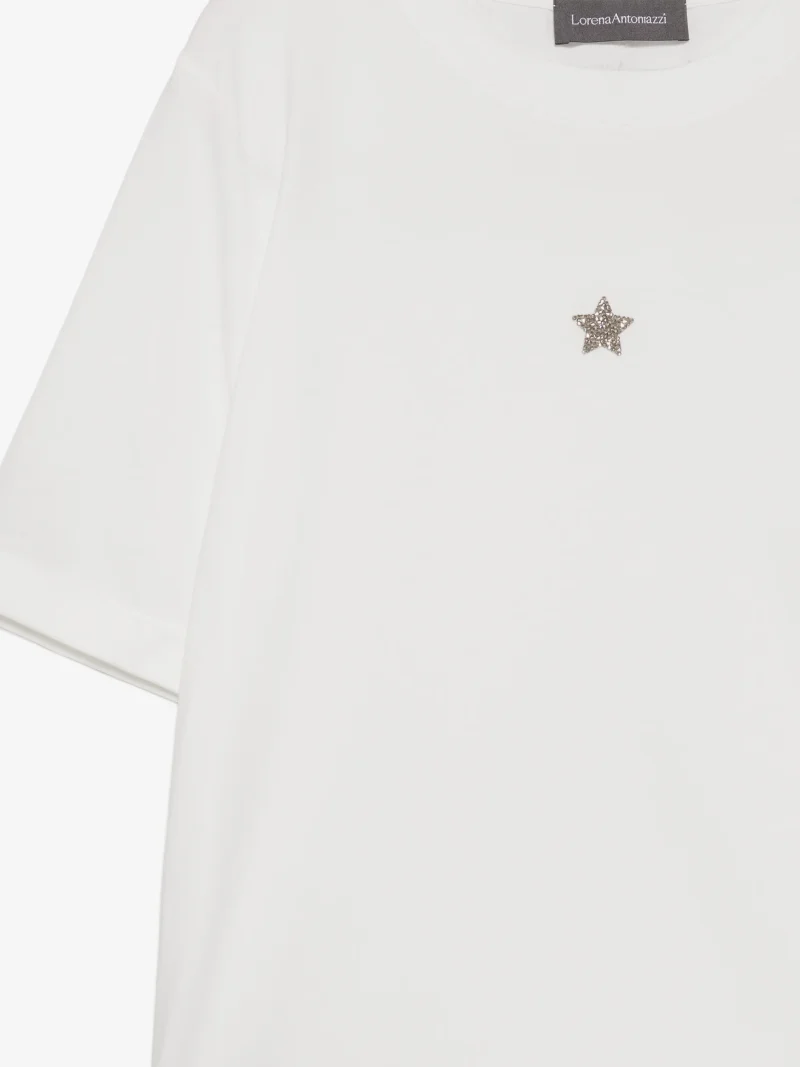 Tricou Lorena Antoniazzi star-patch alb - imagine 3