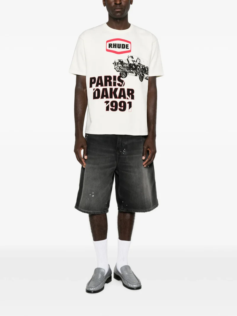 Alternative view of Tricou RHUDE graphic-print alb