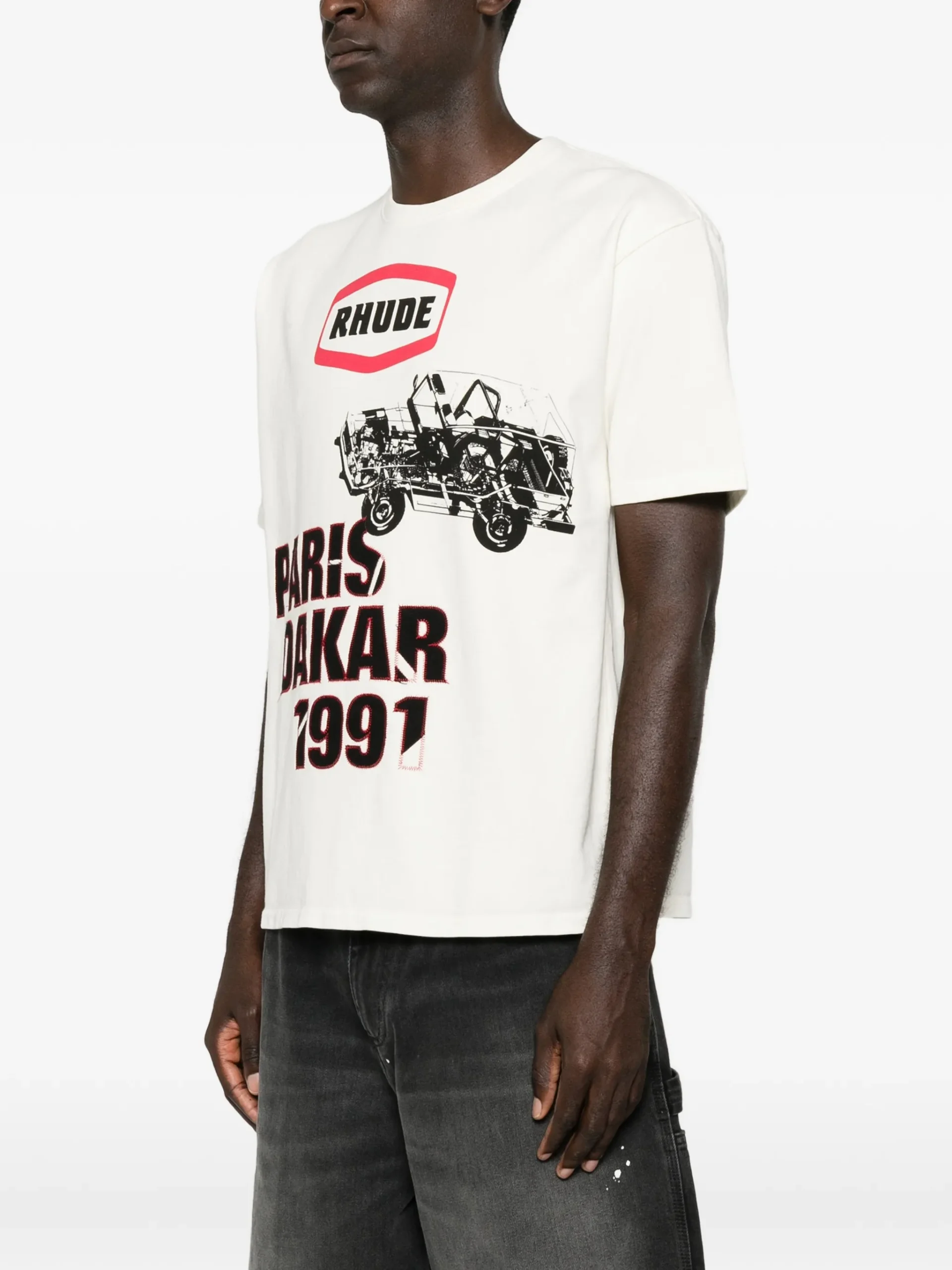 Tricou RHUDE graphic-print alb - imagine 5