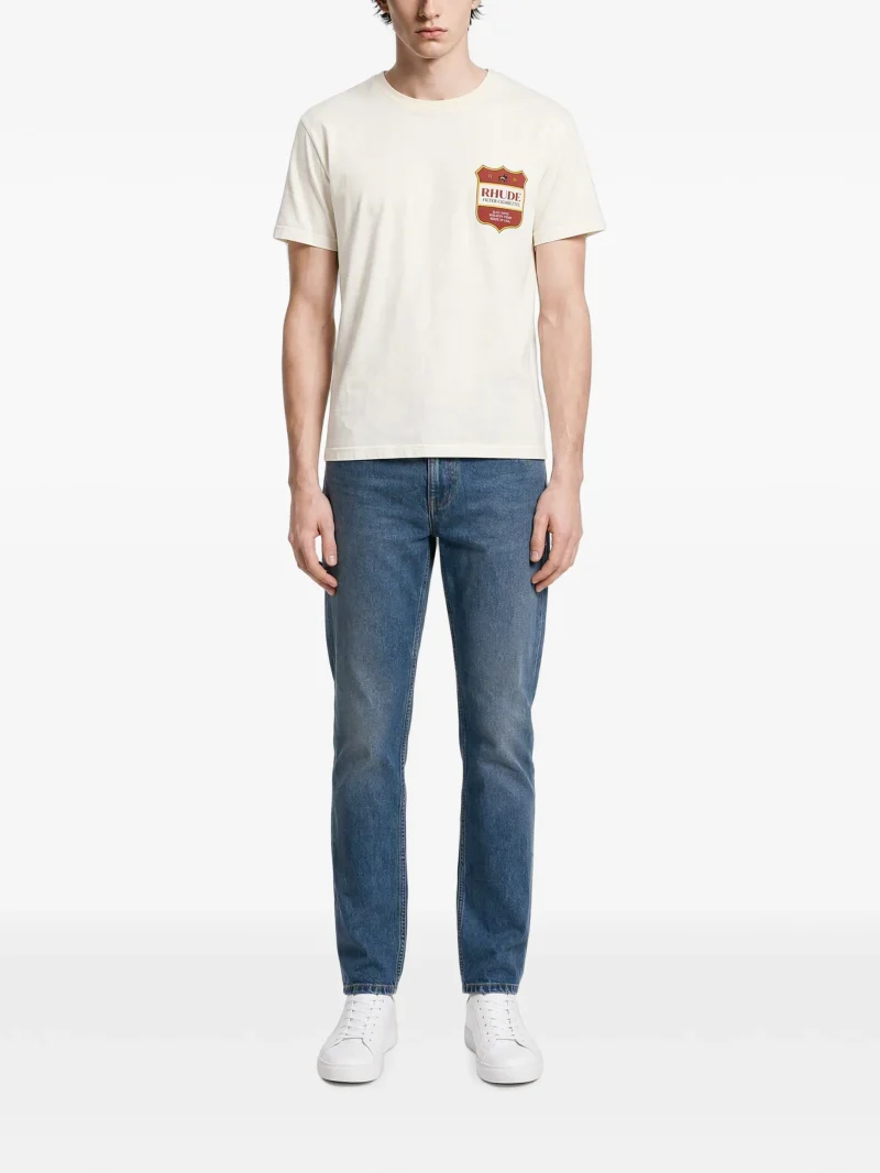 Alternative view of Tricou RHUDE logo-print alb