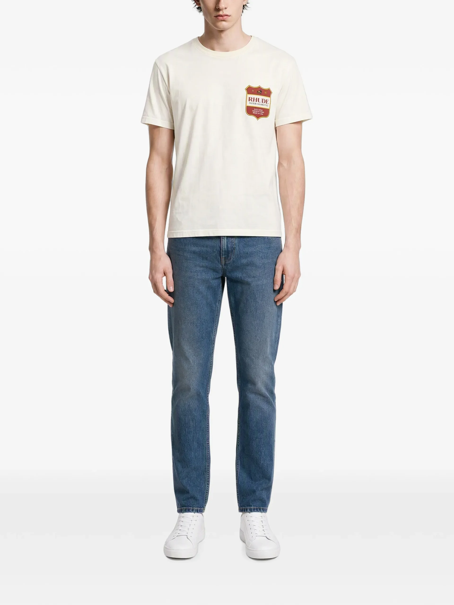 Tricou RHUDE logo-print alb - imagine 2