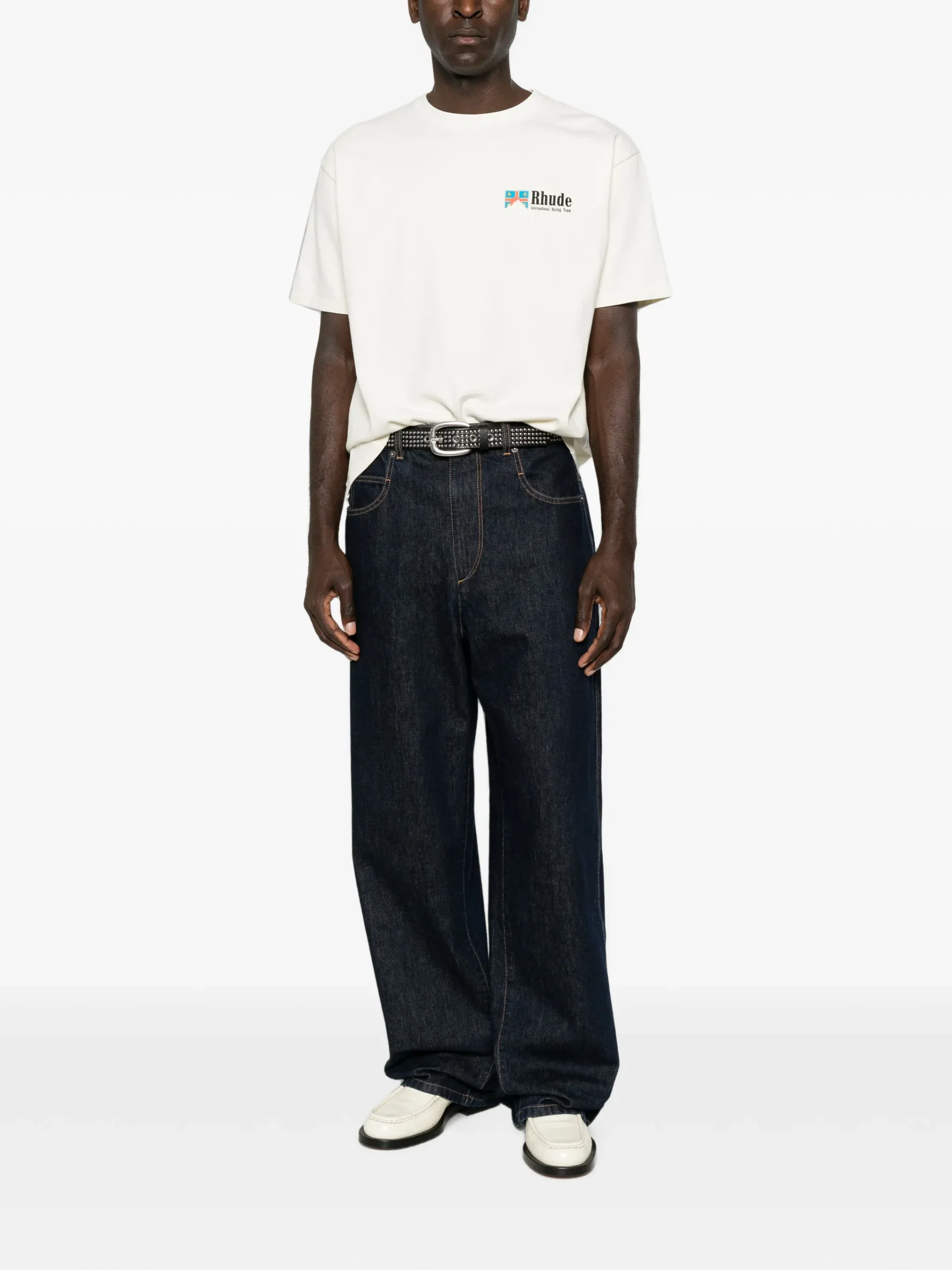 Tricou RHUDE logo-print alb - imagine 2