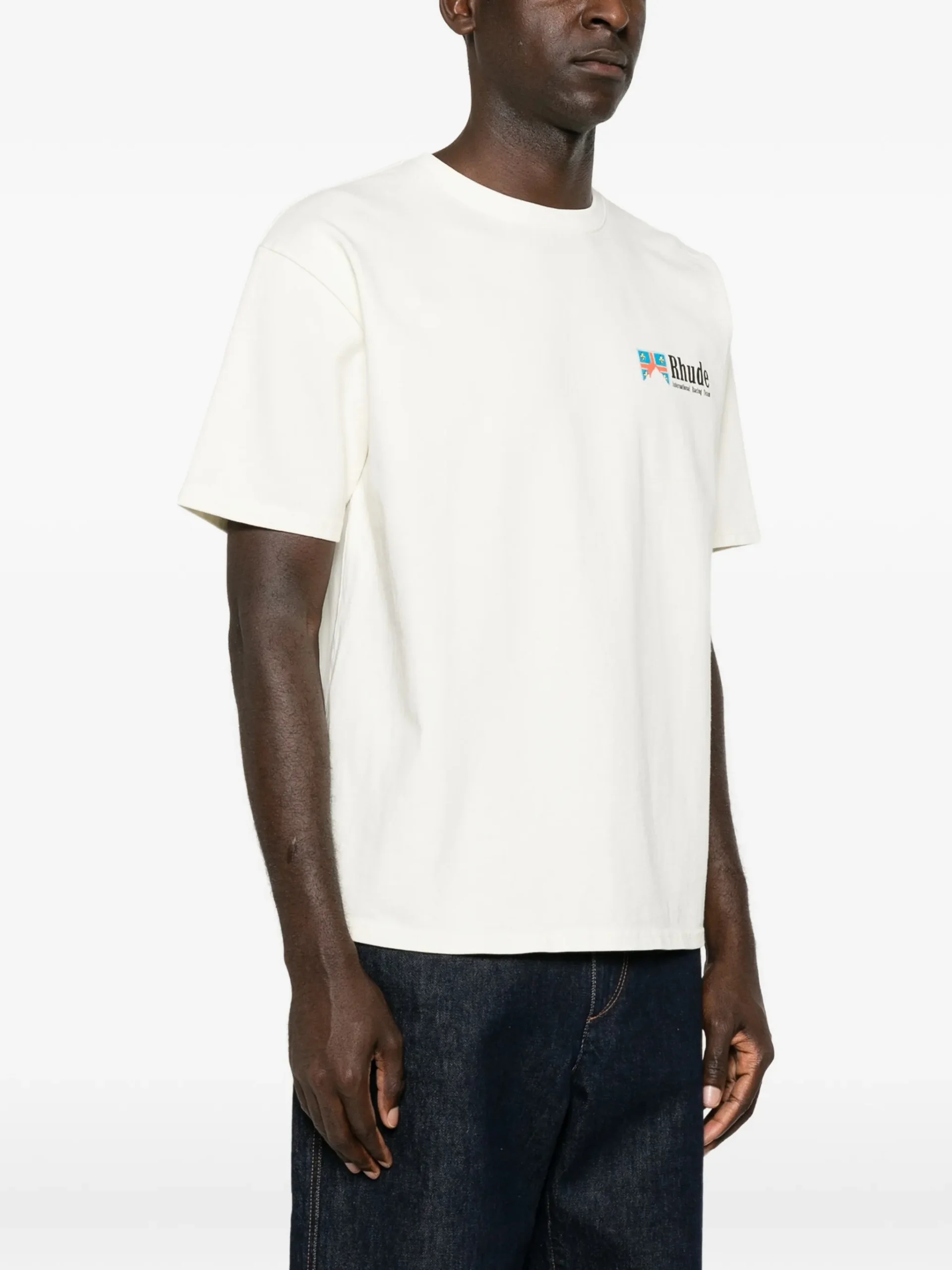 Tricou RHUDE logo-print alb - imagine 5