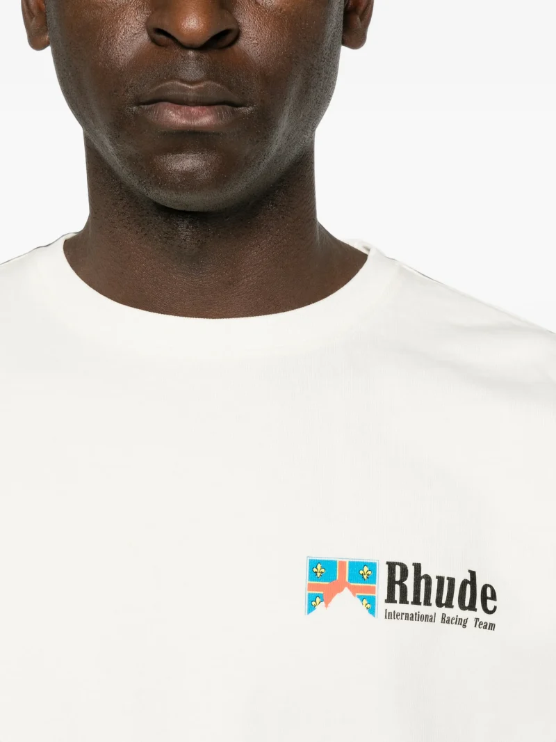 Tricou RHUDE logo-print alb - imagine 3