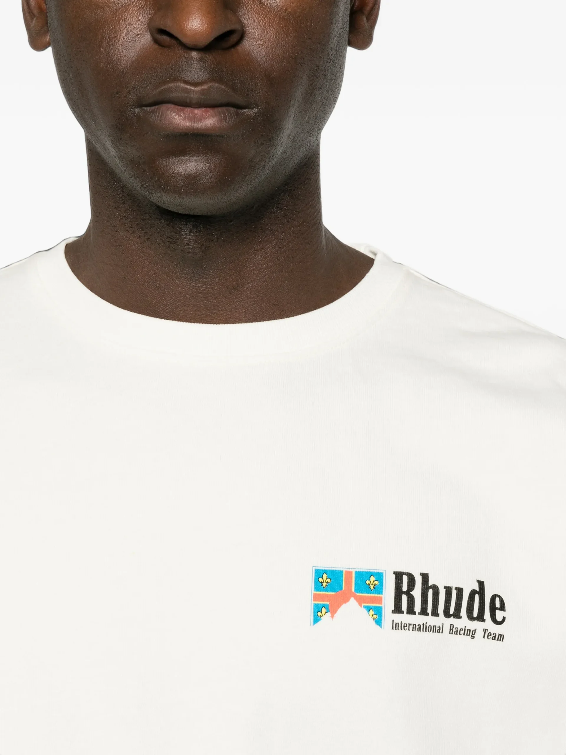 Tricou RHUDE logo-print alb - imagine 3
