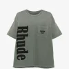 Tricou RHUDE logo-print pocket verde