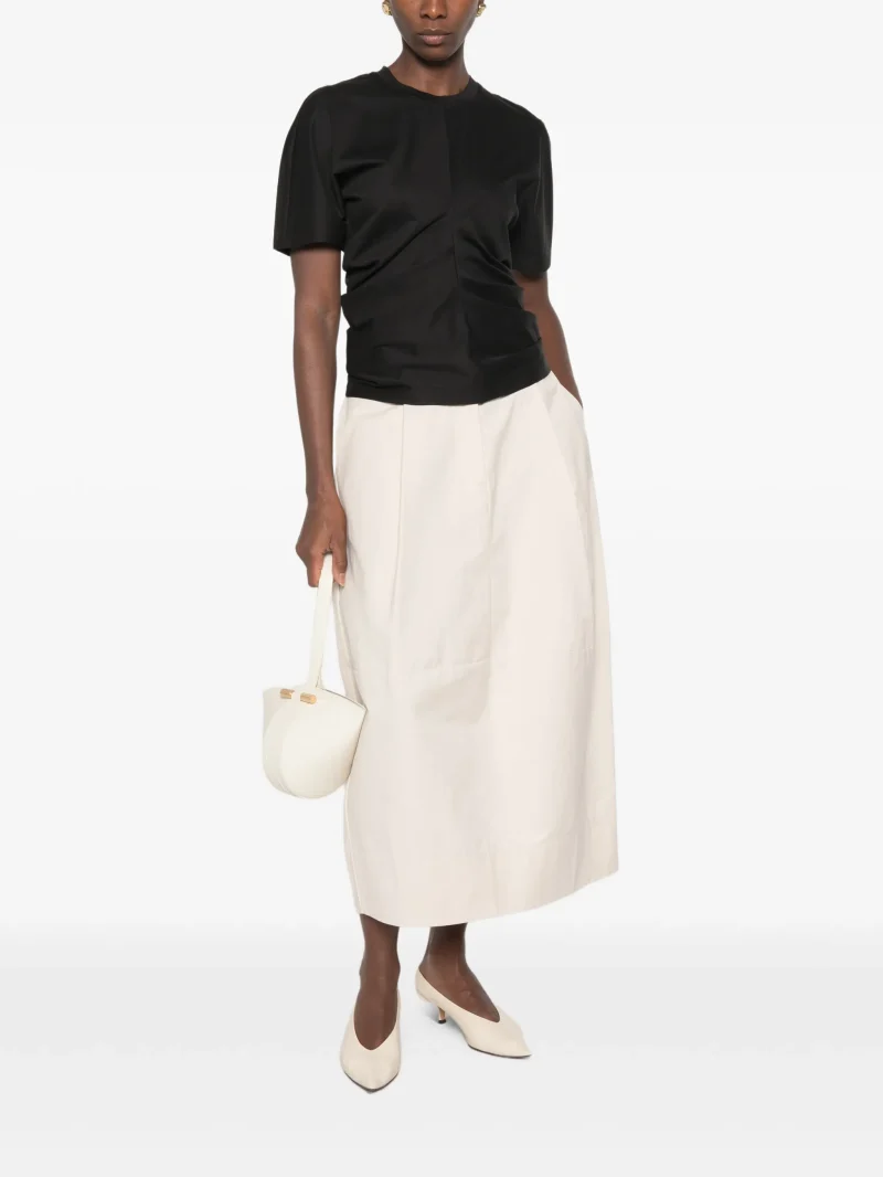 Alternative view of Tricou Rohe draped negru