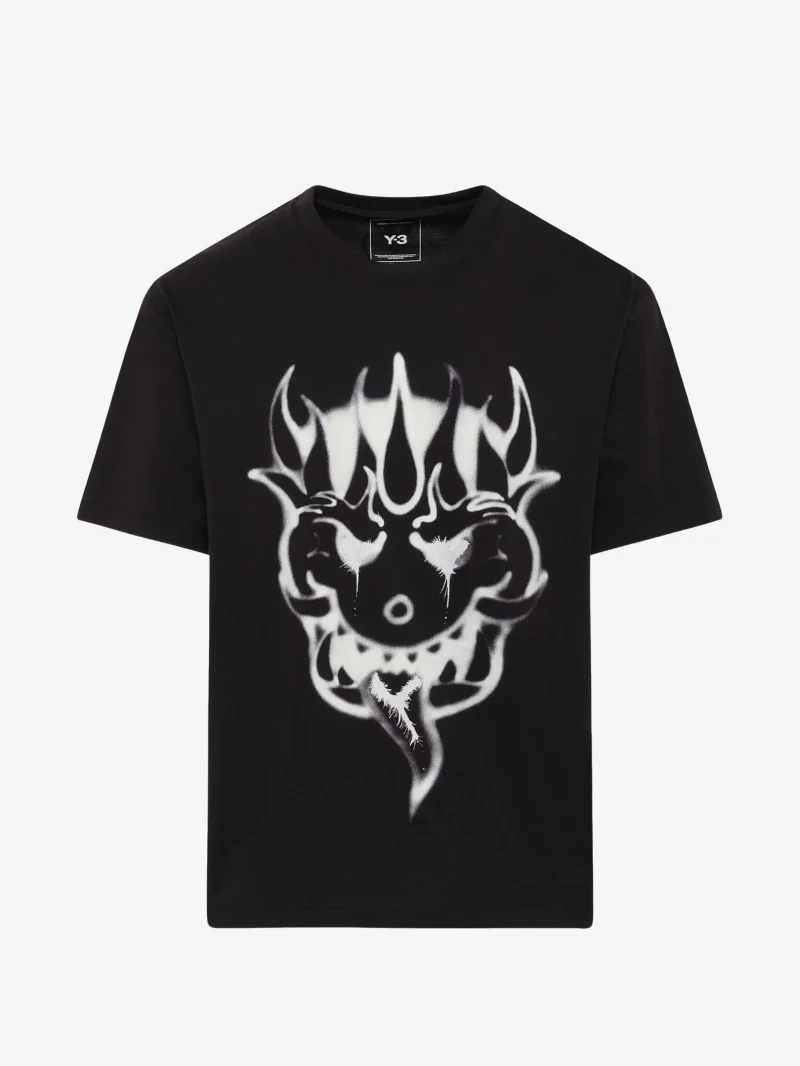 Tricou Y-3 Yaksha graphic-print negru