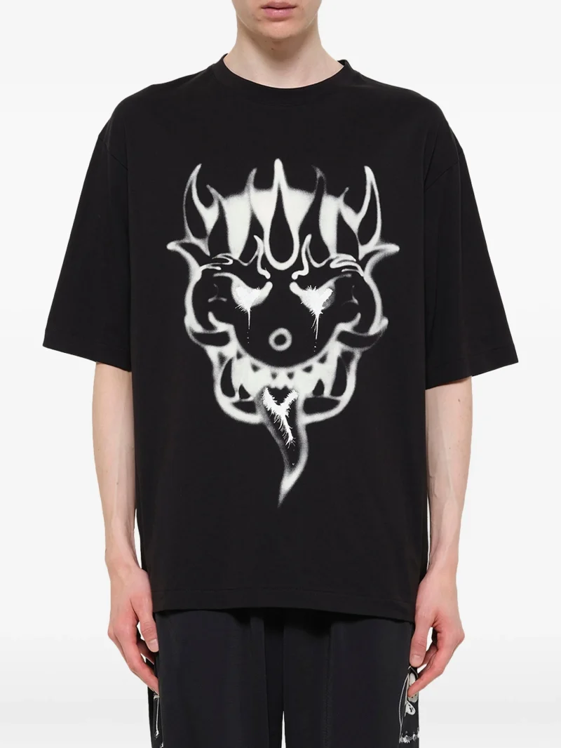 Tricou Y-3 Yaksha graphic-print negru - imagine 6