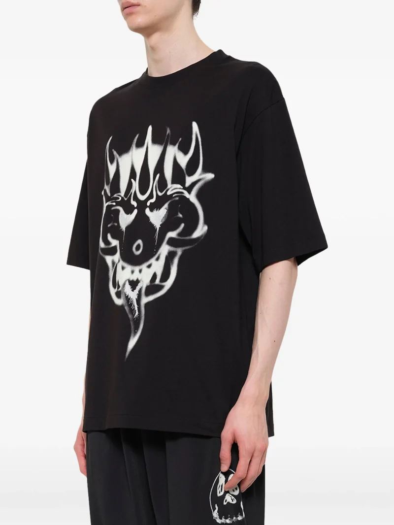 Tricou Y-3 Yaksha graphic-print negru - imagine 4