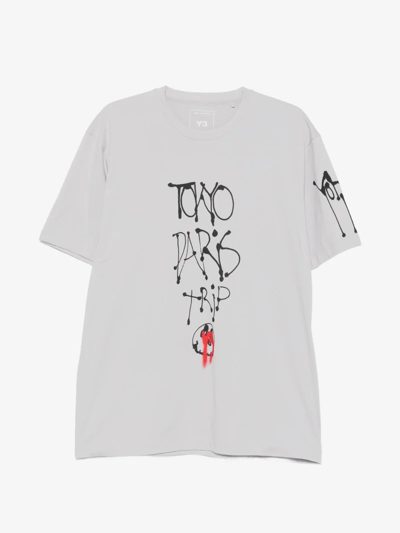 Tricou Y-3 crew-neck alb